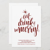 ドリンク食べ&ビーメリークリスマスパーティの招待状 招待状 (正面/裏面)