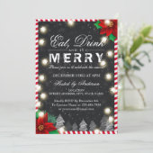 ドリンク食べ&ビーメリークリスマスパーティの招待状 招待状 (スタンド正面)