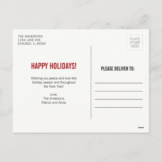 ドリンク食べ&ビーメリークリスマスホリディハガキ シーズンポストカード (裏面)