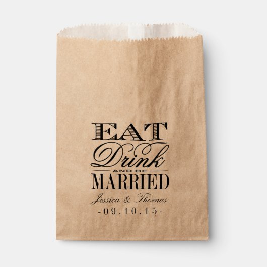 ドリンク食べ&ビー結婚した結婚式の引き出物バッグ フェイバーバッグ (正面)
