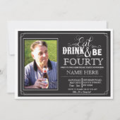 ドリンク食べ&ビー30または任意の年齢の誕生日パーティーの招待状 招待状 (正面)