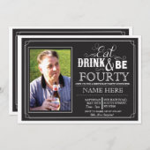 ドリンク食べ&ビー30または任意の年齢の誕生日パーティーの招待状 招待状 (正面/裏面)