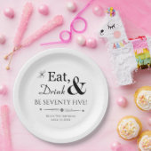 ドリンク食べ&ビー75レトロ75誕生日 ペーパープレート (パーティー)