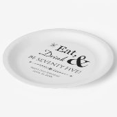 ドリンク食べ&ビー75レトロ75誕生日 ペーパープレート (アングル)