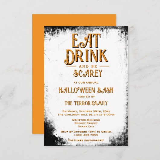 ドリンク食べ&ベスカレイハロウィーン 招待状 (正面/裏面)