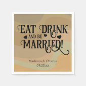 ドリンク食べ&ベ結婚したタンレトロスワ結婚ーズ スタンダードカクテルナプキン (正面)