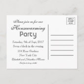 ドリンク食べ、ヴィンテージのポスター、引っ越し祝いパーティー招待状 インビテーションポストカード (裏面)