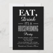 ドリンク食べ、ヴィンテージのポスター、引っ越し祝いパーティー招待状 招待状 (正面)
