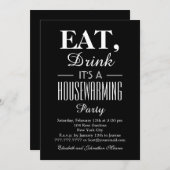 ドリンク食べ、ヴィンテージのポスター、引っ越し祝いパーティー招待状 招待状 (正面/裏面)