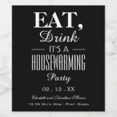 ドリンク食べ、ヴィンテージポスター、引っ越し祝いパーティーパーティー ワインラベル (シングルラベル)