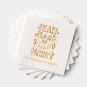 ドリンク食べBeタイポグラフィメリーファミリー名 箔ナプキン (インサイチュ (積み重ね))