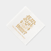 ドリンク食べBeタイポグラフィメリーファミリー名 箔ナプキン (右)