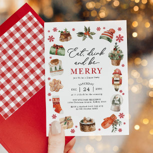 ドリンク食べBe Merry Christmas Dinnerパーティー 招待状