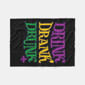 ドリンク飲マルディグラ飲みおもしろいビールN フリースブランケット (正面(横))