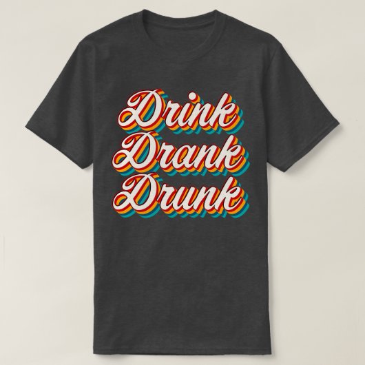 ドリンク飲4 Tシャツ (デザイン正面)