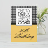 ドリンク＆シガー 誕生日パーティー招待状 招待状 (スタンド正面)