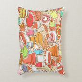 ドリンク、シーフード、スナック、シームレスなパターン アクセントクッション (正面(垂直))