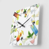 ドリンク スクエア壁時計 (傾斜)