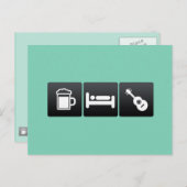 ドリンク、スリープ、ウクレレ ポストカード (正面/裏面)