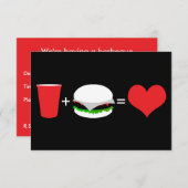 ドリンク+ハンバーガー=愛 招待状 (正面/裏面)