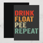 ドリンク フロート おしっこ 繰り返す 面白い カヌー パドリング 招待状 (正面/裏面)