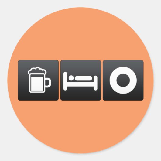 ドリンク、睡眠、ビニールレコード ラウンドシール (正面)