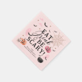 ドリンク&食べべ怖いおもしろいパンプキンハローウィンパーティ スタンダードカクテルナプキン (角)