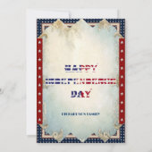 ドリンク&食べベー愛国的4 7月パーティーシャビーシック 招待状 (裏面)