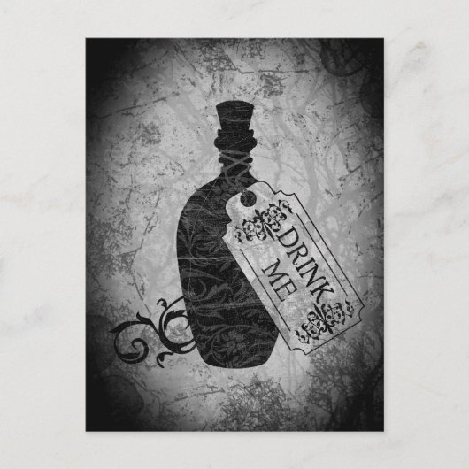 ドリンクmeボトルグレー葉書 ポストカード (正面)