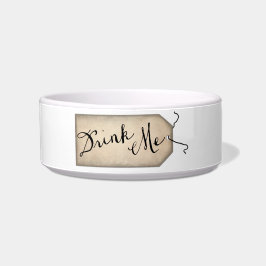 ドリンクmeヴィンテージ紙ラベルキャットウォーターボウル ボウル