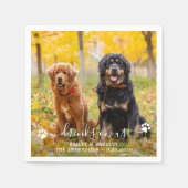 ドリンクOn Usオープンバードッグフォトペット結婚ズ スタンダードカクテルナプキン (正面)