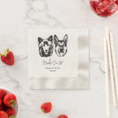 ドリンクOn Us Petsカスタムスケッチ結婚ズ 縁ありカクテルナプキン (インサイチュ)