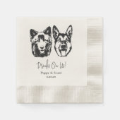 ドリンクOn Us Petsカスタムスケッチ結婚ズ 縁ありカクテルナプキン (正面)
