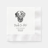 ドリンクOn Us Petsカスタムスケッチ結婚 縁ありカクテルナプキン (正面)