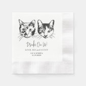 ドリンクOn Us Petsカスタムスケッチ結婚 縁ありカクテルナプキン (正面)