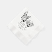 ドリンクOn Us Petsカスタムスケッチ結婚 縁ありカクテルナプキン (角)