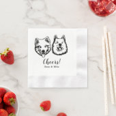 ドリンクOn Us Petsカスタムスケッチ結婚 縁ありカクテルナプキン (インサイチュ)