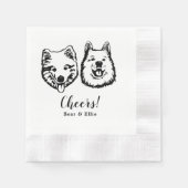 ドリンクOn Us Petsカスタムスケッチ結婚 縁ありカクテルナプキン (正面)