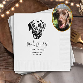 ドリンクOn Us Petsカスタムスケッチ結婚 縁ありカクテルナプキン