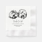 ドリンクOn Us Petsカスタムスケッチ結婚 縁ありカクテルナプキン (正面)