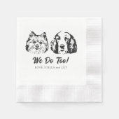 ドリンクOn Us Petsカスタムスケッチ結婚 縁ありカクテルナプキン (正面)