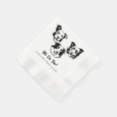 ドリンクOn Us Petsカスタムスケッチ結婚 縁ありカクテルナプキン (角)