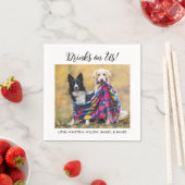 ドリンクUsかわいいおもしろいモダンフォトペットドッグ結婚ズ スタンダードカクテルナプキン (インサイチュ)