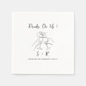 ドリンクUsシックモダンミニマ結婚リスト スタンダードカクテルナプキン (正面)