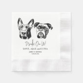 ドリンクUsペットカスタムズスケッチ結婚ナプキ 縁ありカクテルナプキン (正面)