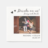 ドリンクUsペットキャットドッグフォト披露宴カクテル スタンダードカクテルナプキン (正面)