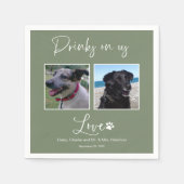 ドリンクUsペット写真の書結婚道 スタンダードカクテルナプキン (正面)