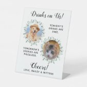 ドリンクUs犬オープンバーフォトペ結婚ット 台座サイン (正面)