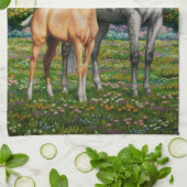 ドリンググレークオーターホースマーレパロミノフォール キッチンタオル (折り畳み)