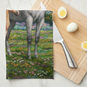 ドリンググレークオーターホースマーレパロミノフォール キッチンタオル (四つ折り)